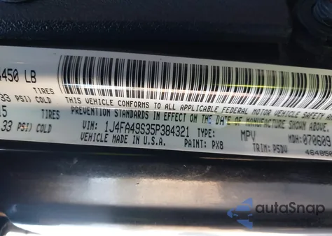 2005 Jeep Wrangler Sport из США, поврежденный, VIN 1J4FA49S35P384321